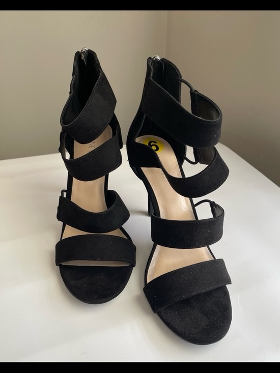 Nine West Shoes - Nine West Black Strappy Suede High Heel Sandals